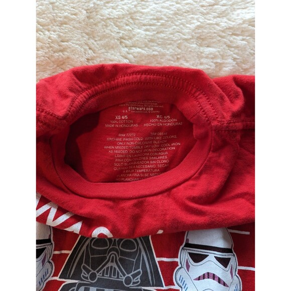 Star Wars Bundle 2 Short Sleeve Red T-Shirts Darth Vader Storm Troopers Size xs - Picture 10 of 10